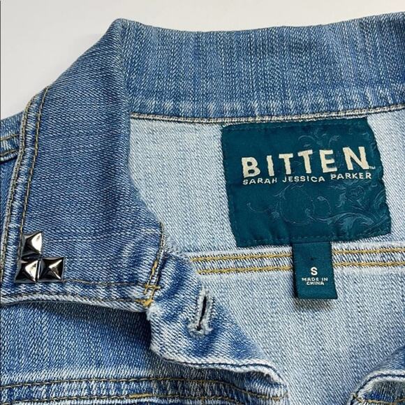 BITTEN Womens Small Blue Jean Jacket - Picture 3 of 5
